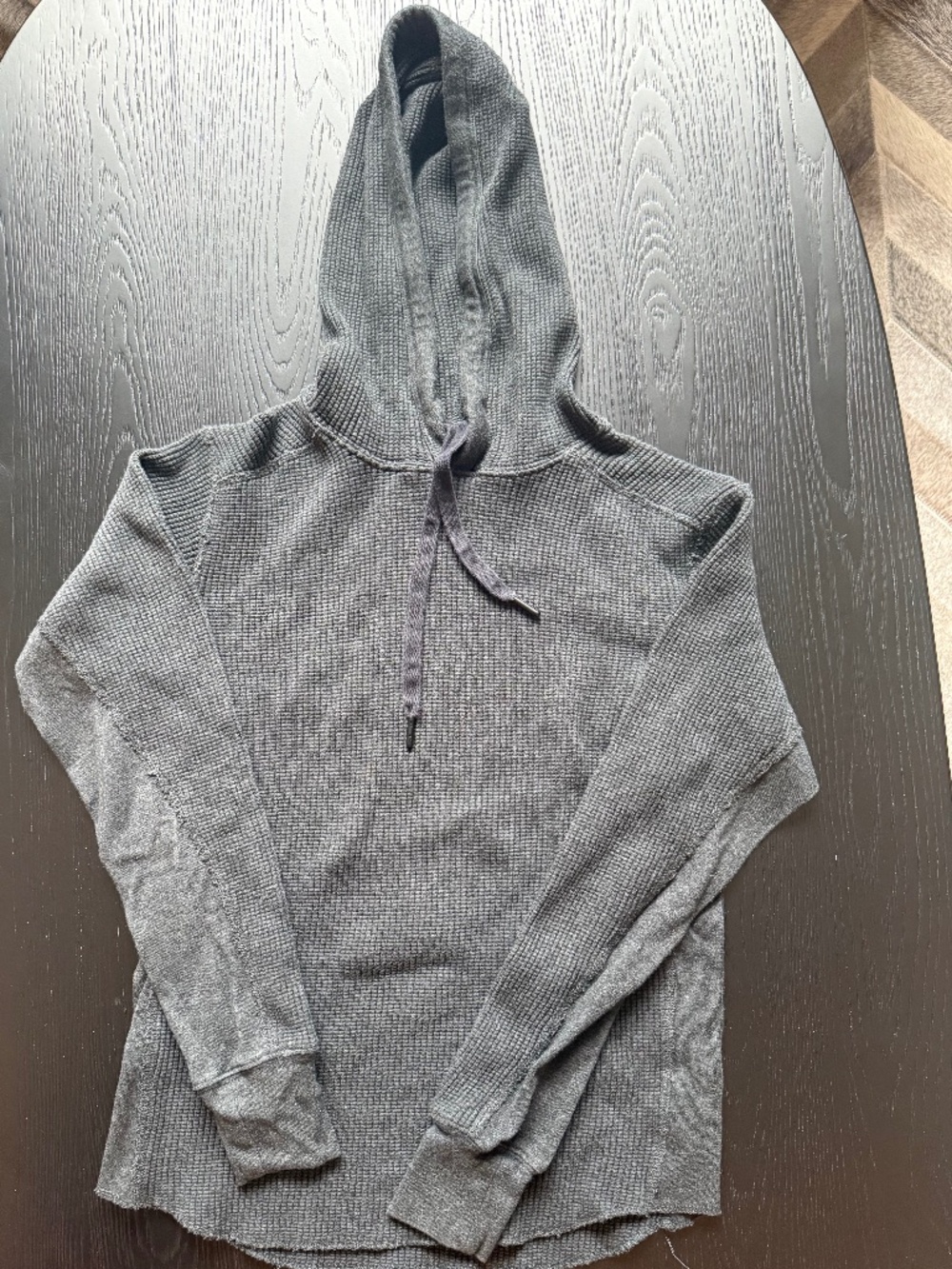 Rag & Bone Caine Waffle Knit Cotton Pullover Hoodie - Extra Small